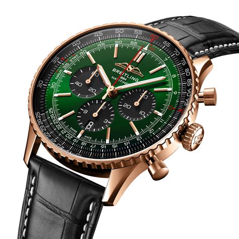 breitling navitimer green band|breitling navitimer crocodile strap.